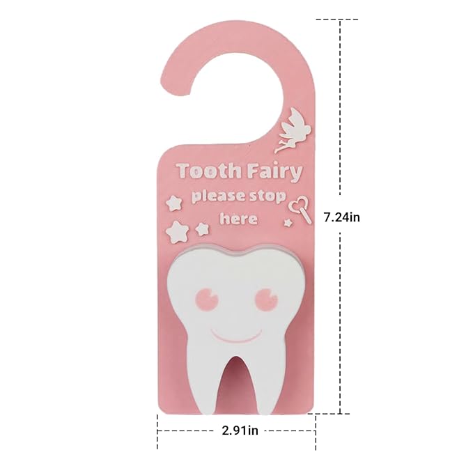 Tooth Fairy Tooth Holder Box Tooth Fairy Door Hanger with Money Box Keepsake Tooth Fairy Box Encourage Gifts for Lost Teeth Boy Girl Milk Teeth (Blue)