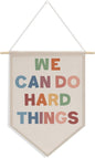 we can do hard things Positive Classroom Decor Canvas Hanging Pennant Flag Banner Wall Sign Decor for Playroom Bedroom