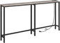 HOOBRO 63" Narrow Console Table with Charging Station, 5.9" Sofa Table with 2 Power Outlets and USB Ports, Long Entryway Tables Behind Couch Table, for Hallway, Livingroom, Greige and Black BG165UXG01