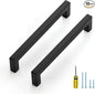 Ravinte 10 Pack Square Cabinet Pulls 6-1/4 Inch Black Kitchen Cabinet Handles Matte Black Kitchen Hardware for Drawer Pulls Drawer Handles Come with Screwdriver