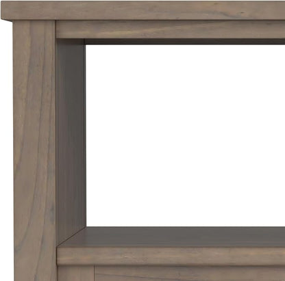 SIMPLIHOME Ela SOLID WOOD 20 inch Wide Rectangle Transitional End Table in Smoky Brown for the Living Room and Bedroom