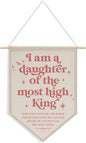 Christian Room Decor Daughter of The King Canvas Hanging Pennant Flag Banner Wall Sign Decor Gift for Nursery Bedroom Playroom Game Room Front Door