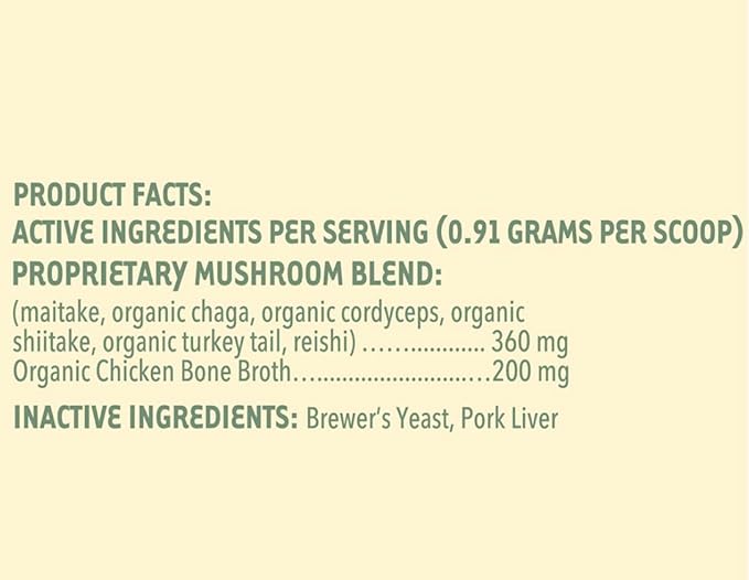 iHeartCats Bone Broth for Cats - Bone Broth & Mushroom Gold Powder Supplement for Immune System Support, Improved Mobility & Flexibility and Natural Detox - Turkey Tail Mushroom for Cats-Mewly Pet