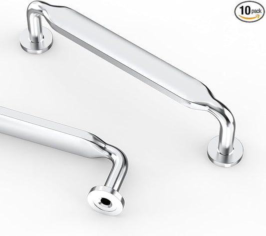 Asidrama 10 Pack 3.75 Inch(96mm) Polished Chrome Kitchen Cabinet Handles, Cabinet Pulls Kitchen Cabinet Hardware for Cupboard Drawer Pulls