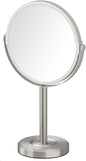 Gatco 1386SN Latitude II Minimalist Bathroom Counter Top Vanity, 3x Magnification Makeup Mirror, 12.5" Height, Satin Nickel