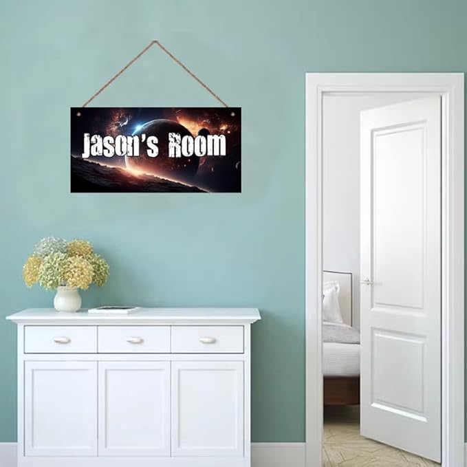 Personalized Sign Outer Space Room Décor Boys Room Decor, Universe Theme Little Man Cave Decor for Nursery, Space Nursery Decor for Toddler Baby Kids Room