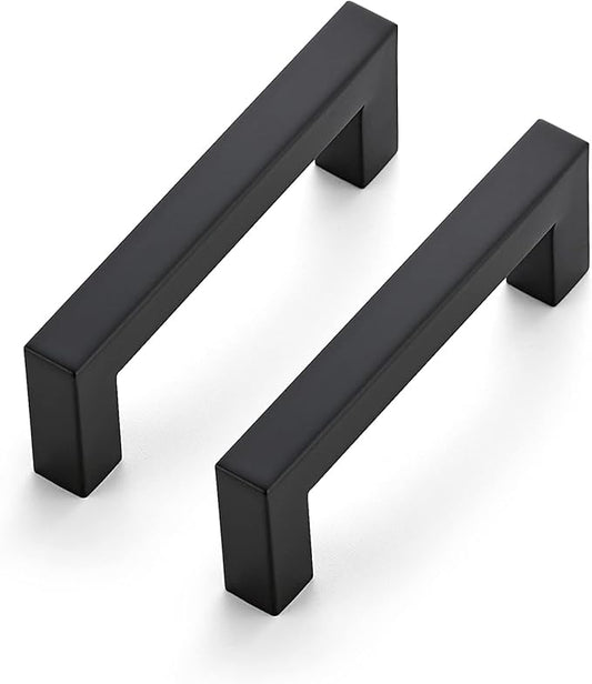 Ravinte 10 Pack 3-1/2 Inch Kitchen Square Cabinet Handles Matte Black Pulls Black Drawer Pulls Kitchen Cabinet Hardware Handles