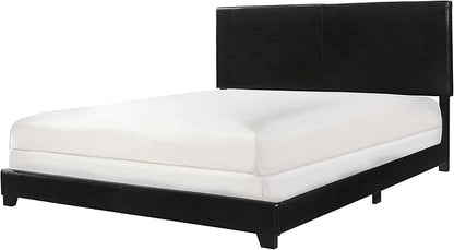 Crown Mark Erin Upholstered Panel Bed in Black, Full