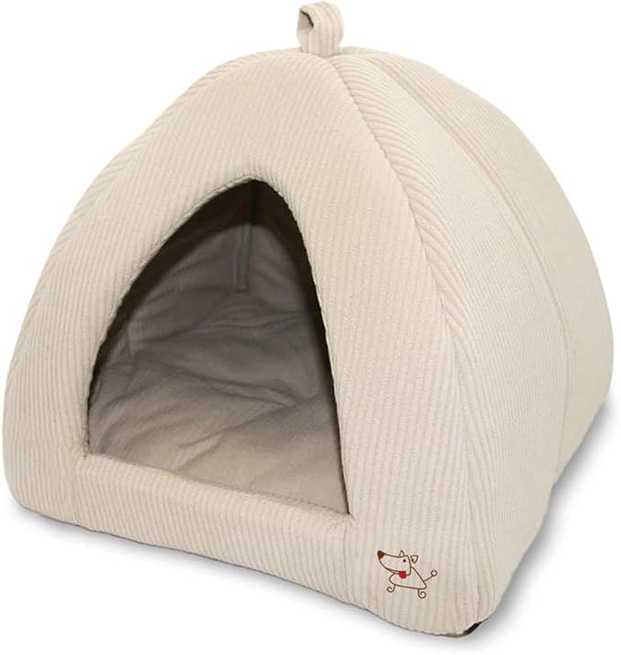 Pet Tent-Soft Bed for Dog and Cat by Best Pet Supplies - Beige Corduroy, 19" x 19" x H:19"-Mewly Pet