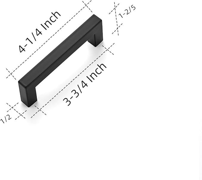 Ravinte 3 Pack 3-3/4 Inch Kitchen Square Cabinet Handles Matte Black Cabinet Pulls Black Drawer Pulls Kitchen Cabinet Hardware Kitchen Handles