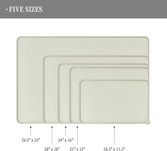 Waterproof Pet Feeding Mat with High Raised Edges, Heavier and Thicker Placemats for Cat Dog Water Bowl with BPA Free, Dogs Cats Food Mats for Messy Drinkers to Prevent Spill and Protect Floors-Mewly Pet