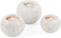 Radicaln Marble Tealight Candle Holder 4" Inches Handmade White Decorative Candle Accent for Wedding Table, Modern Farmhouse Dining Table Centerpiece, Ideal Set of 3 Small Votive Candle Holder