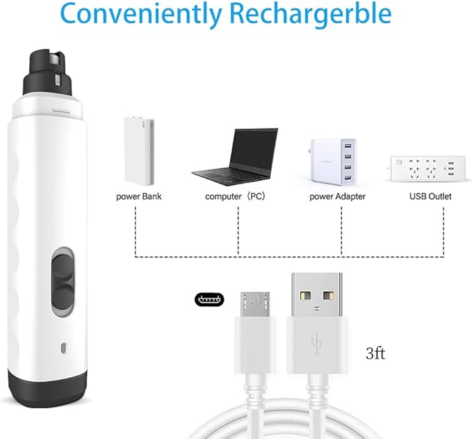 Silent Groom Pro Nail Grinder, 2025 New Dog Nail Trimmer, Rechargeable Pet Nail Grinder, Quick Dog Nail Trimmers, Pet Paws Grooming Smoothing Tool for Dogs and Cats-Mewly Pet