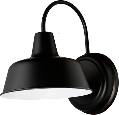 Mason Barn Light 1 Indoor/Outdoor Wall Mount Modern Industrial Farmhouse Design House Light for Patio, Garage, Bathroom, Office, Kitchen, 8 inch, Oil Rubbed Bronze, 519504