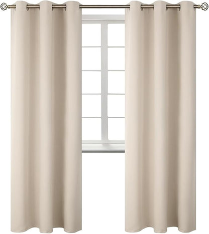 BGment Blackout Curtains - Grommet Thermal Insulated Room Darkening Bedroom and Living Room Curtains, Set of 2 Panels (38 x 84 Inch, Champagne)