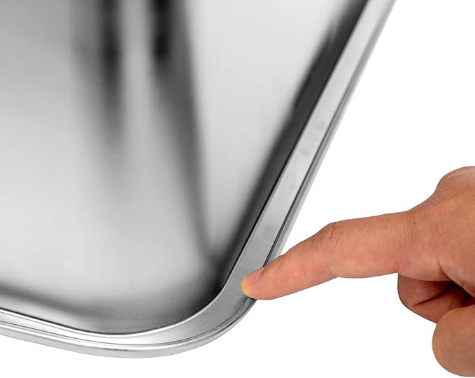 Kichwit Large Stainless Steel Cat Litter Box with High Sides, Metal Litter Pan for Big Cats, Non Stick Smooth Surface, Easy to Clean (23.4" L x 15.5" W x 7.6" H)-Mewly Pet