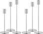 Set of 6 Silver Taper Candle Holders, Metal Silver Candlestick Holders, Tall Candle Holder, Fits 3/4 inch Thick Candle&Led Candles, for Table Centerpiece, Wedding, Dinning, Party Home Decor