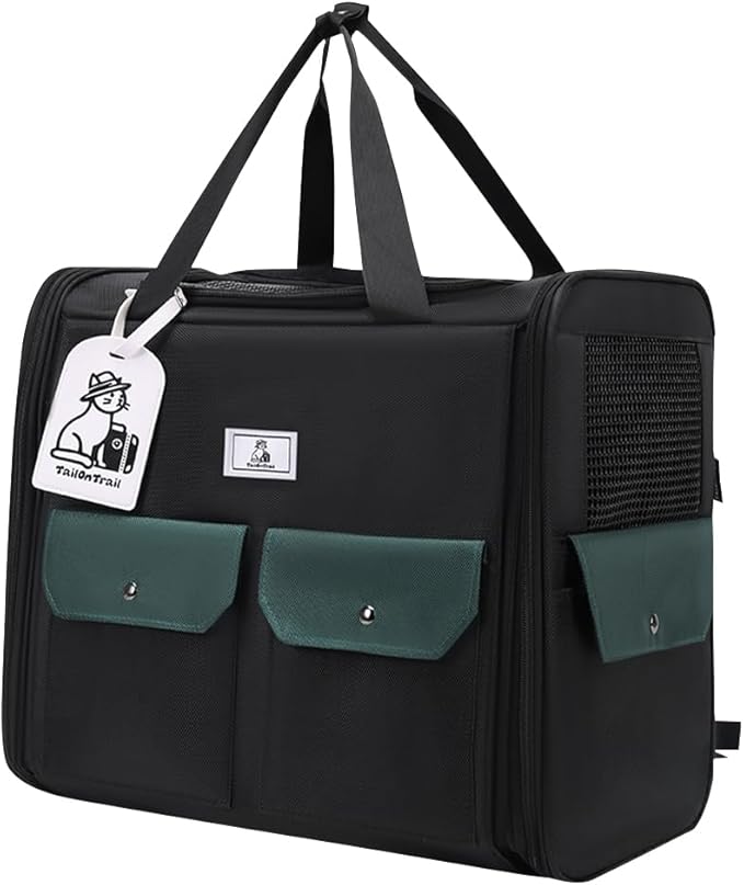 Dog Backpack, Pet Backpack with Breathable Mesh, Pet Travel Carrier with Soft Padded, Reinforced Support, Airline Approved Cat Backpack(Black)-Mewly Pet