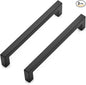 Ravinte 3 Pack 6-1/4 Inch Kitchen Square Cabinet Handles Matte Black Pulls Black Drawer Pulls Kitchen Cabinet Hardware Handles