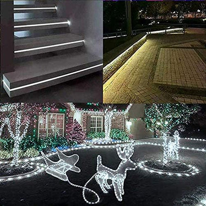 100 Feet 720 LED Rope Lights,2-Wire Low Voltage Waterproof Rope Lights Outdoor,Indoor Background Lighting Idear for Trees,Bridges,Eaves,Pool,Wedding Use(White)