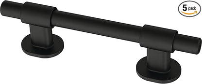 Franklin Brass Adjusta-Pull (5-Pack) Adjustable Drawer Pulls | Fits 1-3/8 to 4 Inch Hole Centers | Matte Black Cabinet Handles| Francisco P44364-FB-B