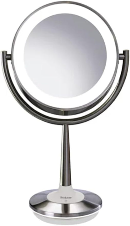 Brookstone Cordless Illuminated Makeup Mirror Silver