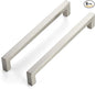 JOY DECOR 6 Pack Cabinet Handles, Brushed Nickel Cabinet Pulls, 7-1/2 Inch Kitchen Closet Handles Square Drawer Pulls Stainless Steel Drawer Hardware, 192mm Hole Centers