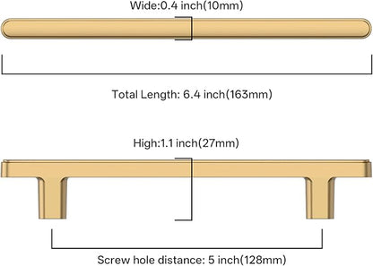 2244 10 Pack 5 Inch(128mm) Kitchen Cabinet Handles Champagne Bronze Cabinet Pulls Kitchen Cabinet Hardware Drawer Pulls for Cupboard Wardrobe 2244