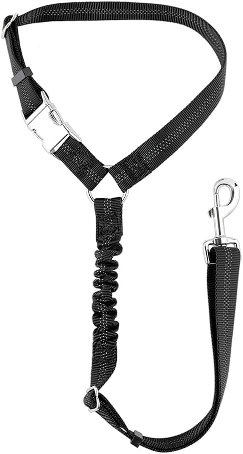 Plutus Pet Dog Seat Belt for Car Headrest, Reflective and Adjustable Restraint with Elastic Bungee for Safety, Vehicle Seatbelt Harness for Small Medium Large Dogs and Cats-Mewly Pet