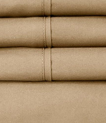 King Size Bed Sheets - 6 Piece 1500 Supreme Collection Fine Brushed Microfiber Deep Pocket King Sheet Set Bedding - 2 Extra Pillow Cases, Great Value, King, Taupe