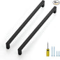 Ravinte 15 Pack Black Cabinet Pulls 11-1/3 Inch Square Kitchen Cabinet Handles Matte Black Kitchen Hardware for Drawer Pulls Drawer Handles Come with Screwdriver