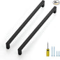 Ravinte 25 Pack Square Cabinet Pulls 11-1/3 Inch Black Kitchen Cabinet Handles Matte Black Kitchen Hardware for Cabinet Black Drawer Pulls Drawer Handles Come with Screwdriver
