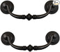 2PCS Retro Dresser Drawer Drop Bail Pulls Handles Classic Metal Swing Handles Hole Centers for Kitchen Bedroom Decoration (Iron Black)