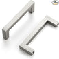 Ravinte 10 Pack Solid Kitchen Cabinet Handles Brushed Nickel Cabinet Pulls Slim Drawer Pulls with 3 Inch Hole Center Square Bar Kitchen Cabinet Hardware