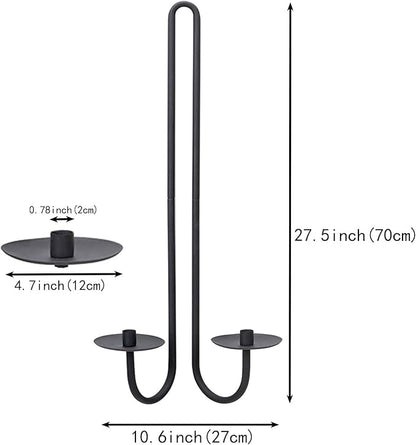 Wall Sconce Candle Holder Metal Hanging Wall Decorations for Home,Living Room, Bathroom, Dining Room, Set of 2（Black