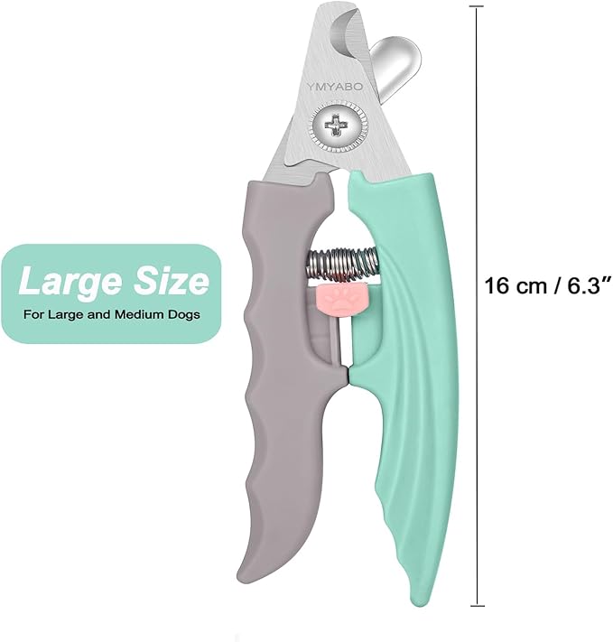 Dog Nail Clipper,Pet Nail Trimmers Safety Guard to Aviod Over Cutting,Puppy Cat Claw Trimmer,with Free Dog Comb & Nail File, Sharp Grooming Clipper, Great for Thick Toenail, Green-Mewly Pet
