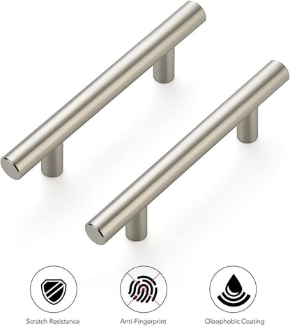 Ravinte 3 Pack 5'' Cabinet Pulls Brushed Nickel Stainless Steel Kitchen Drawer Pulls Cabinet Handles 3" Hole Center