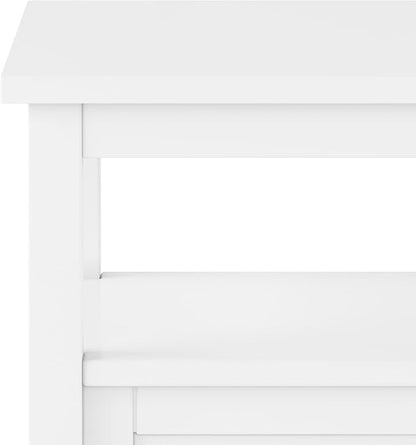 SIMPLIHOME Warm Shaker SOLID WOOD 20 inch Wide Rectangle Transitional End Table in White for the Living Room and Bedroom