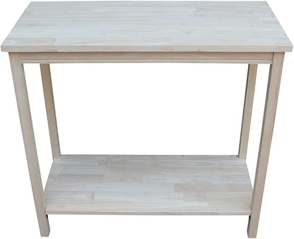 IC International Concepts, Portman Accent Table , Solid Real Wood, Sturdy Parawood, DIY, Paint/Stain Ready, Unfinished