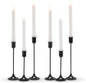 Candlestick Holders, Taper Candle Holders Set of 6, Black Candle Sticks Holder Decor Candelabra for Table Centerpiece, Fireplace Mantel & Housewarming Décor with Gift Box