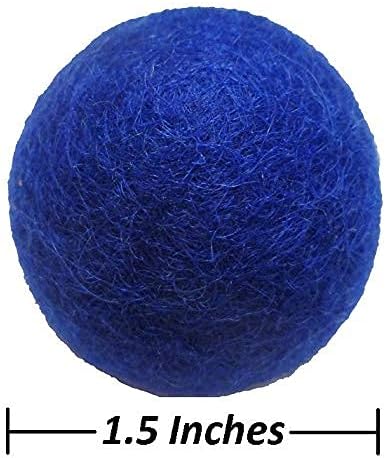 Wool Cat Toys - Felt Cat Toy Balls for Small Pet Fetch and Play - Eco Friendly Quiet Wool Ball Cat Toy for Cats and Kittens - Choose Your Colors (Blue)-Mewly Pet