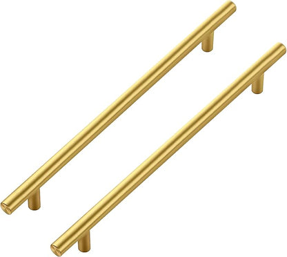 JOY DECOR 45 Pack Cabinet Handles, Gold Cabinet Pulls, 8-3/4 in Hole Center Kitchen Cabinet Handles, Stainless Steel T Bar Handles for Dresser Drawers