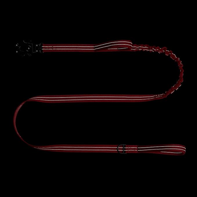 ICEFANG Tactical Dog Leash,K9 Training Walking Bungee Lead with 2 Control Handle,Heavy Duty Quick Release Metal Clasp,for Medium Large Breed (Reflective Red, 6 FT)-Mewly Pet