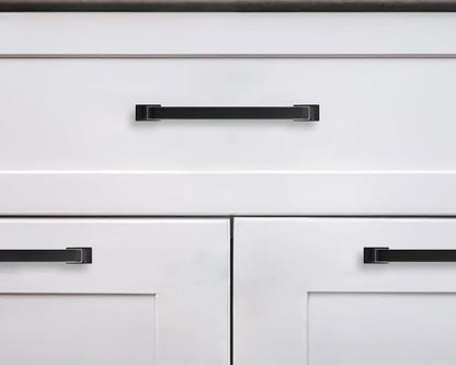 khtumeware 10 Pack 8 Inch Cabinet Handles - Matte Black Cabinet Pulls and Drawer Handles