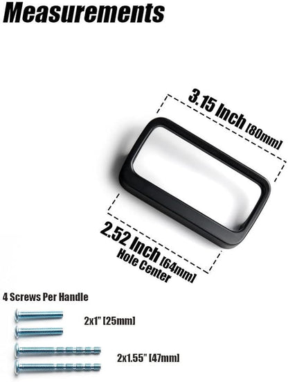 Goo-Ki Matt Black Cabinet Pulls with Hole Center 2.5''(64mm),Modern Zinc Alloy Drawer Pulls for Drawer,Wardrobe,Cupboard,6 Pack