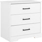 Prepac Rustic Ridge Farmhouse Nightstand Bedside Table, White Nightstand for Bedroom, End Table with 3 Drawers 16.25"D x 27.5"W x 26.75"H