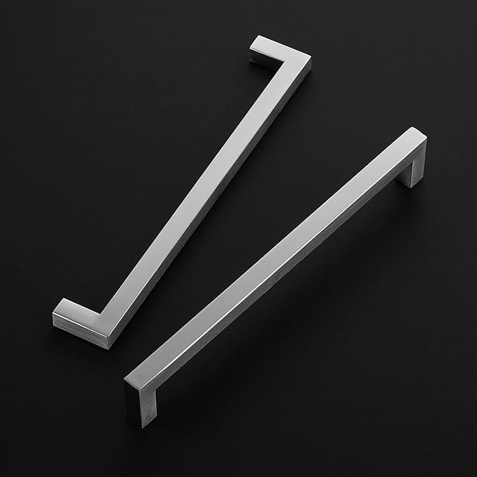 Ravinte 10 Pack 8-4/5 Inch Square Cabinet Handles - Satin Nickel & Brushed Nickel Drawer Pulls - Kitchen Cabinet Hardware