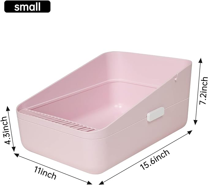 Sfozstra Cats Litter Box Low: Pink Small for Kittens up to 8 lbs, Anti Tracking Design Space Saving for Apartments-Mewly Pet