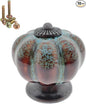 10 Pack Vintage Ceramic Pumpkin Cabinet Knobs, Kitchen Cabinet Drawers Dresser Cupboard Pull Handles Door Pulls with 5 Kinds of Screws (Leopard Print -Blue)