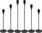 Matte Black Candlestick Holders, Set of 6 Candle Holders for 3/4" Taper Candles&Led Modern Metal Candle Stands Decorative Table Centerpieces for Wedding Party Church,Decorative Fitting